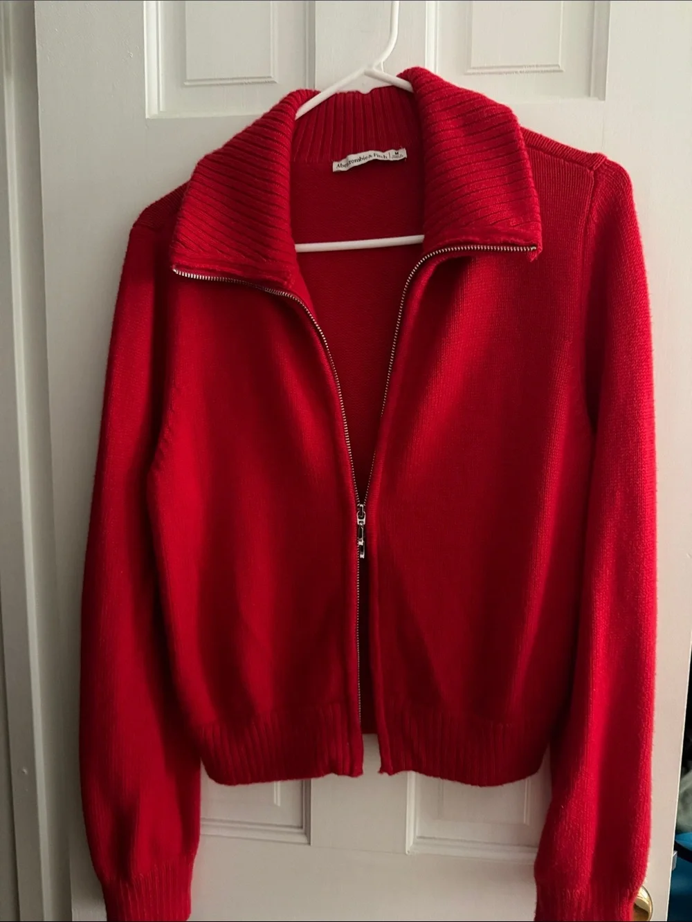 Abercrombie double Zipper Cardigan Red M